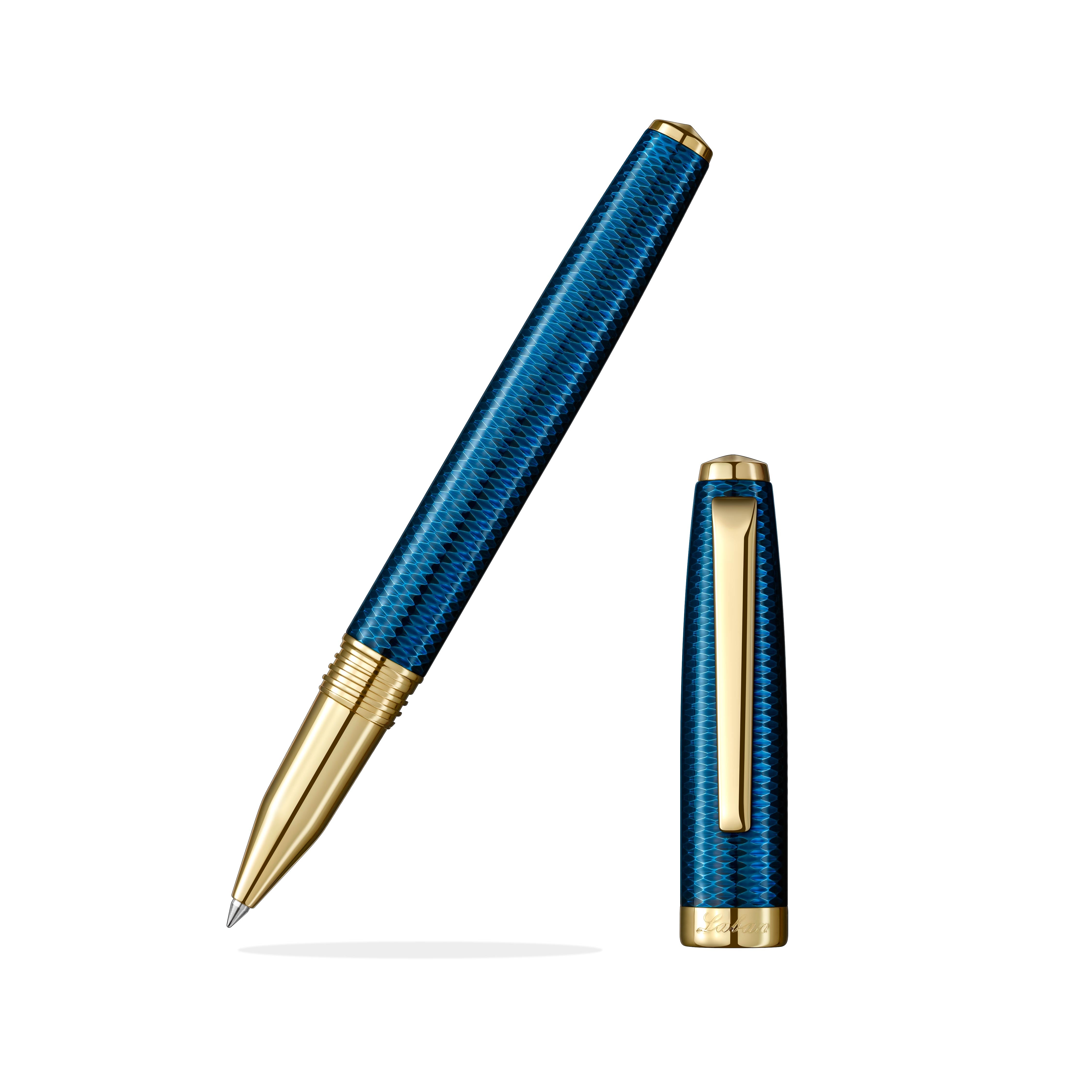 Glovion Wooden Ballpoint Pen Set 2 Pack Fancy Luxury Gel Rollerball Writing Pens for Men Nice Wood Pen with Gift Case Extra 4 Refills(blue and Black)