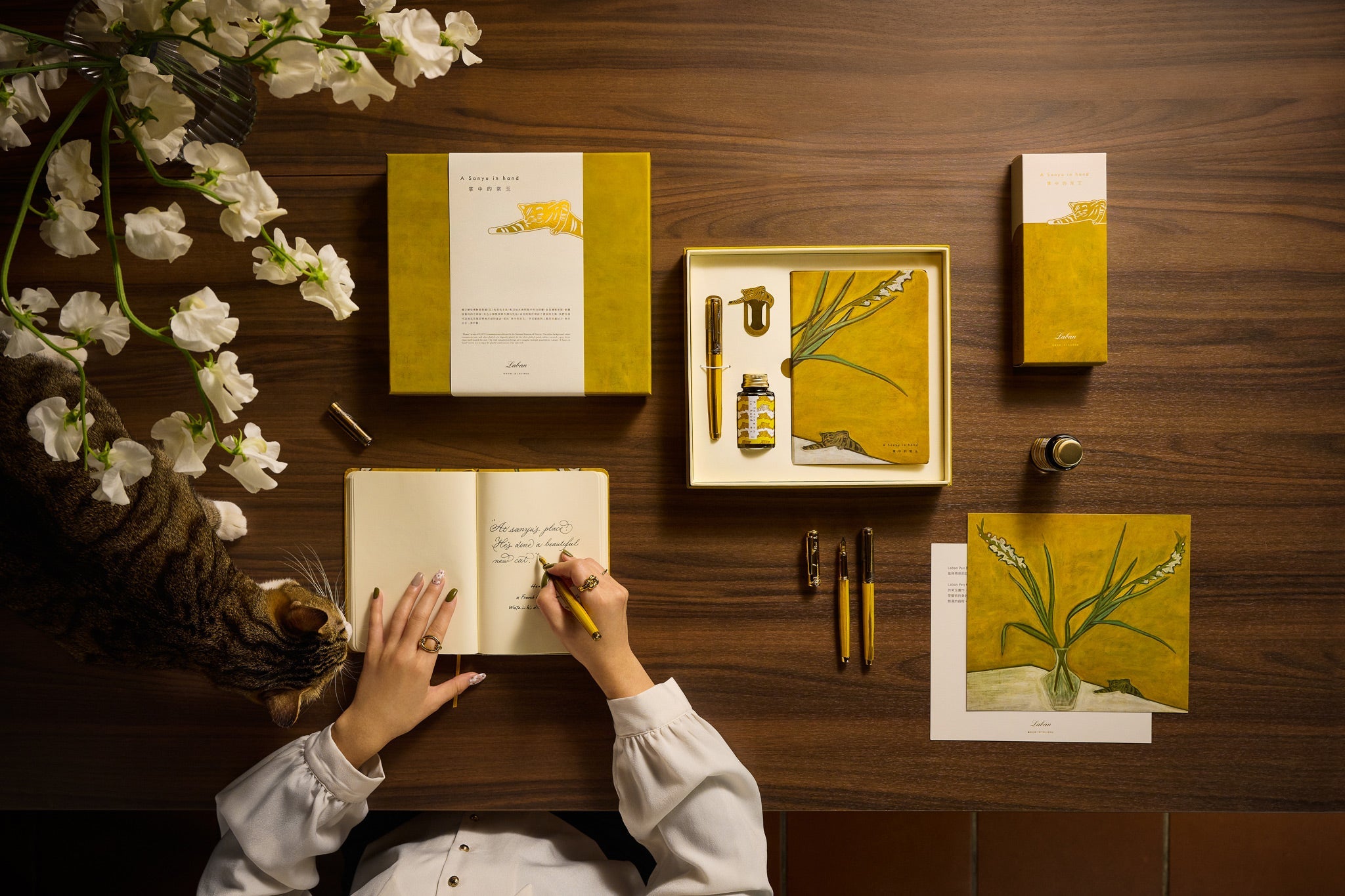 A Sanyu in Hand Fountain Pen Gift Set Gold