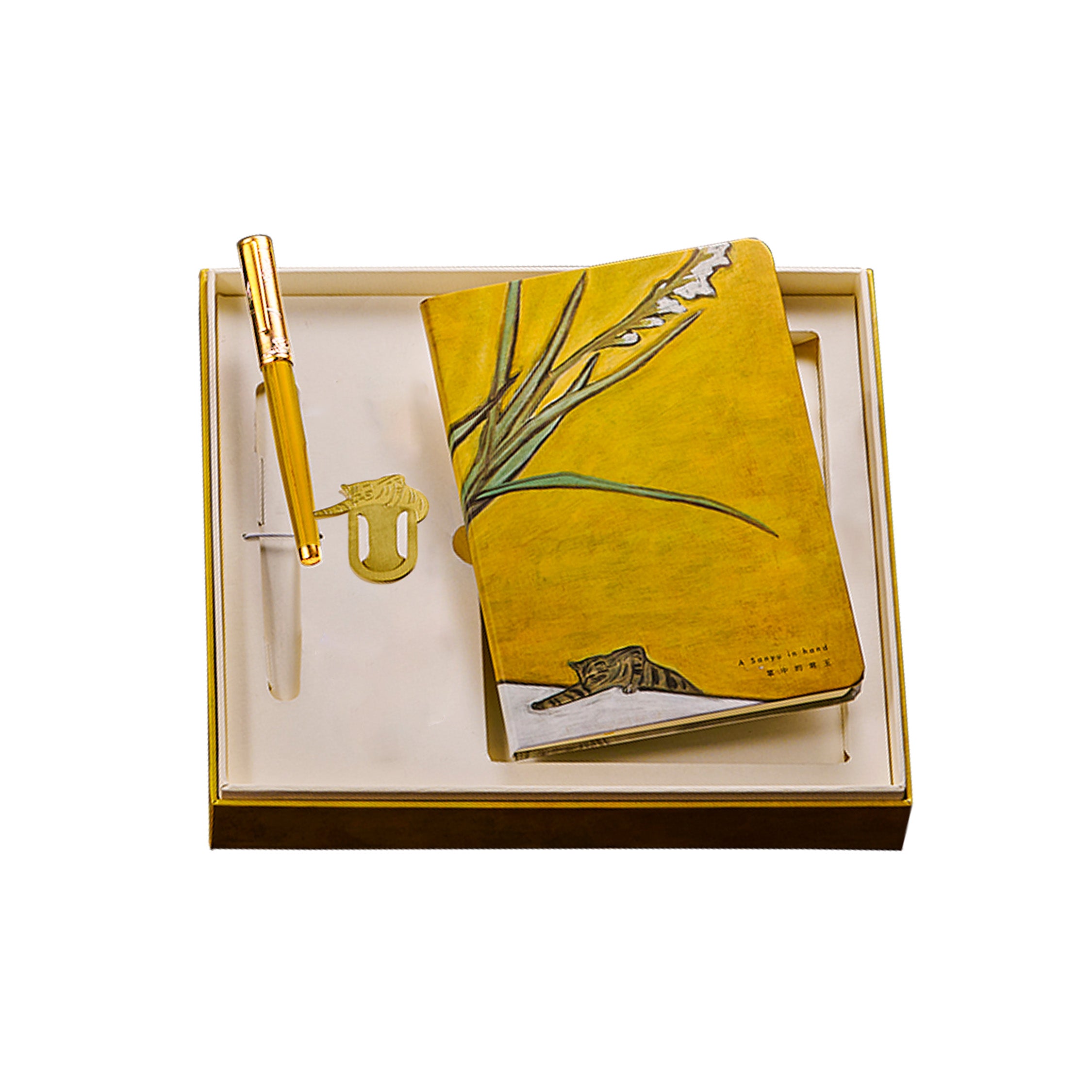 A Sanyu in Hand Rollerball Point Pen Gift Set Gold