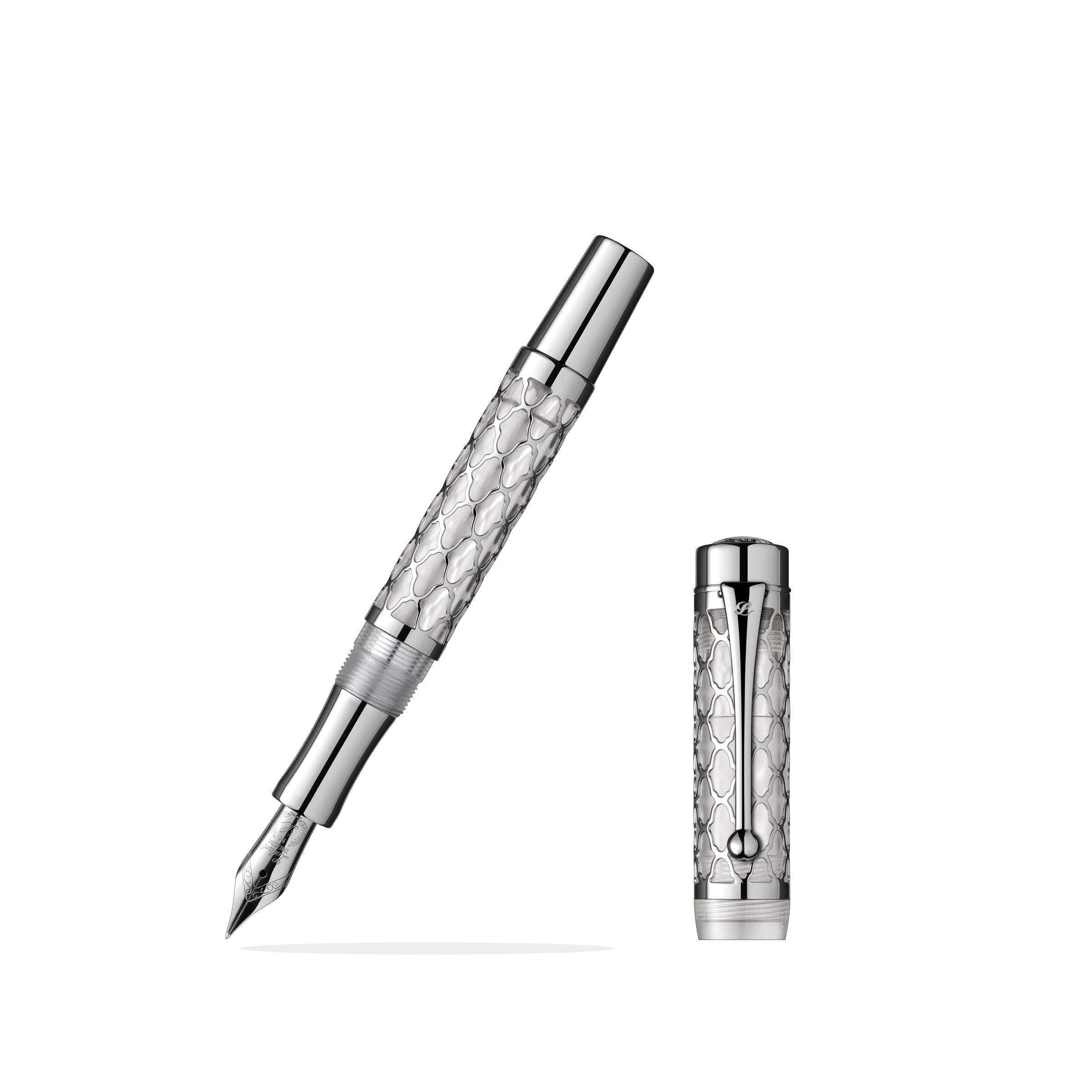 Laban Real Diamond Sterling Silver Ballpoint Pen-Montgomery Pens Fountain  Pen Store 212 420 1312